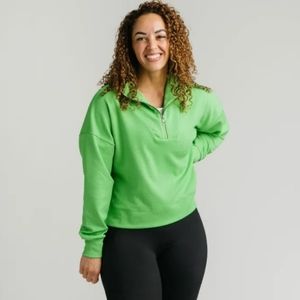 Lime Cara Quarterzip Sweatshirt